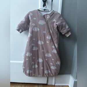 Kids Cloud-Print Sleep Sack Pajama - Dusty Rose Kaiya Brand